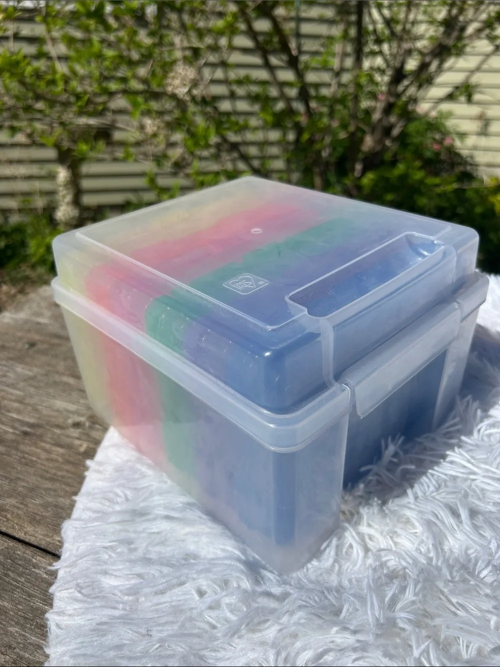IRIS 4 x 6 Inch Photo Storage Box with 6 Colored Inner Cases (7 Pieces)